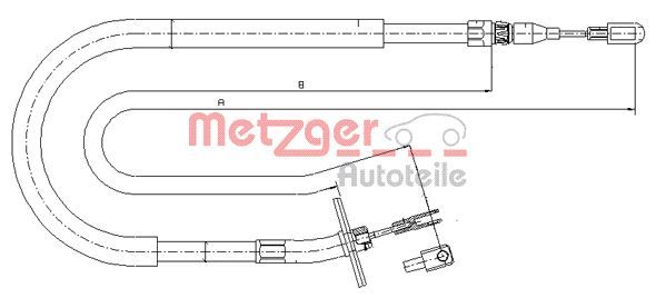 Metzger Seilzug, Feststellbremse 10.9876 FüR MERCEDES-BENZ Vw