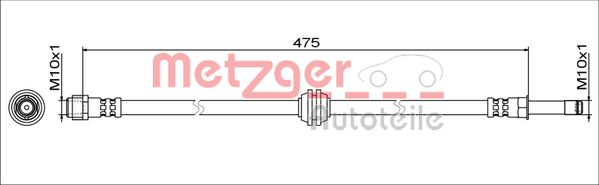 Metzger Bremsschlauch 4111773 FüR MERCEDES-BENZ-image